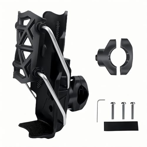 Adaptive Bicycle Water Bottle Holder, 360° Rotating Auto-Clamping Cup Holder, Universal Fit for Bicycle/Motorcycle, Anti-Shake & Spill-Proof Motorcycle Bike Water Bottle Holder(Black)