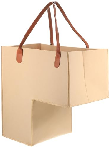 Homoyoyo Cesto Portaoggetti Pieghevole in Feltro Beige Grande Contenitore per Vestiti e Giocattoli Organizer per Scale Casa Robusto e Leggero per Biancheria e Articoli Vari