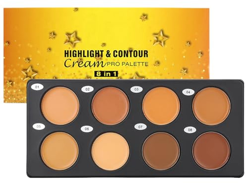 Palette Di Correttore 8 A Copertura Totale Per Il Trucco Del Viso E | Palette Per Il Contouring Del Viso Per Casa Dormitorio Viaggio Hotel Appartamento Scuola