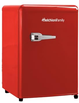 Melchioni Family | Frigorifero Siberia 45, Mini Frigo Vintage Rosso, Capacità da 45L, con Compressore e Comparto Extra Freddo