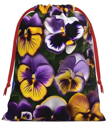 Pansy Perfection Print Print Practical Drawstring Gift Pouches Comfort Holiday Parties Events Multipurpose Use