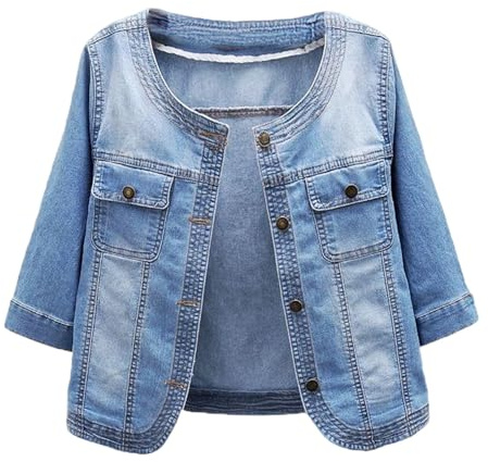 RYTEJFES Giacca di Jeans Donna Giubbotto Coat Molle Abito Oversize Retro Giubbino Spolverino Sovradimensionata Giacche Casuale Trendy da Abbigliamento Comfortevole Ampia