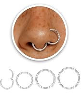 LOLIAS Nasenring Gold Silber Dünn Nasenpiercing Ring Titan für Damen Herren | 20G/18G Septum Piercing Tragus Daith Lippe Conch Rings Helix Piercing Ohr Nasen Piercing Ringe Schmuck 6/8/10/12MM