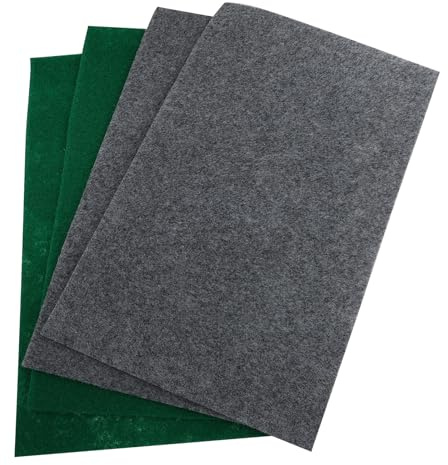 Kisangel Alfombra para Terrario Reptiles 4 Piezas 50x30 Cm Absorbente Poliéster Gris y Verde Sustrato para Tortugas Geckos Serpientes Cama Cómoda Terrario Mascotas