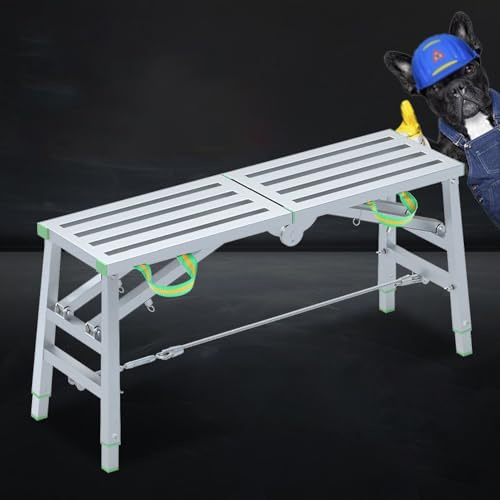WXPGFEQ Scala Pieghevole Portatile in Alluminio, Piattaforma di Lavoro Regolabile per Camper, Pulizia di pareti Alte, Fai da Te, Decorazione Domestica, ponteggio Leggero, Sgabello a gradini