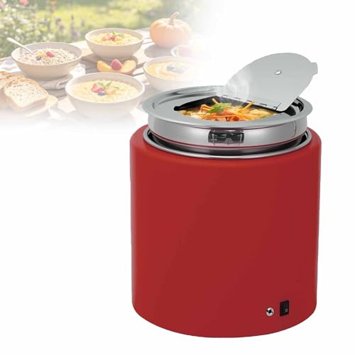 XNXYSMKJ Bollitore Elettrico Professionale in Acciaio Inox con Coperchio incernierato e pentola Rimovibile, Mantiene Un Calore costante e Offre Un Controllo preciso della Temperatura. (Red)