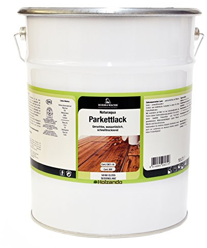 PROFI Natur Parkettlack Treppenlack auf Wasserbasis EN71-3 Zertifiziert (10 Liter, Transparent Seidenglänzend 60)