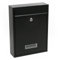 Wiltec Buzón de pared color negro V10 con placa de identificación, amplia ranura para cartas y 2 llaves buzón de acero con recubrimiento en polvo para montaje en pared