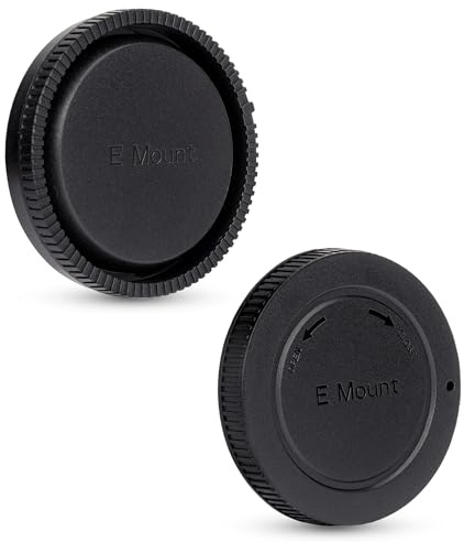 JJC E-Mount Body Cap & Rear Lens Cap Cover Kit for Sony A7 A7II A7III A7IV A7V A7S II III A7R II III IV A7RV A7CR A7C II A6700 A6600 A6400 A6100 A6000 A1 II ZV-E10 II ZV-E1 & More Sony Camera & Lens