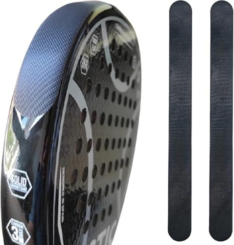 ZRZ Protector para Pala de Padel Transparente y Negro - Ligero y Resistente (7g) - Protección Total contra Golpes y Arañazos - Instalación Rápida y para Todas Las Palas -35x370x0.30mm (2 Negros)