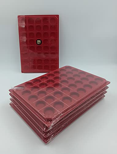 Générique 50 Box/collecteurs/Plateaux Velours pour Rangement Capsules Champagne / 40 Cases Rondes avec Couvercle