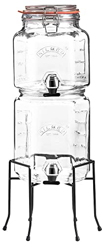 KILNER Stapelbarer Getränkespender 3,1 & 2,1 Liter, Glas, 2 Zapfhähne