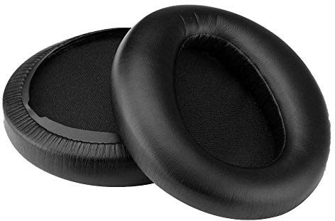 Cuscinetti Auricolari di Ricambio per Sony MDR-10R / MDR-10RBT / MDR-10RNC Headphone Cuffie di MMOBIEL- Memory Foam Protein PU Cuscinetti - Padiglioni Cuffie - Nero