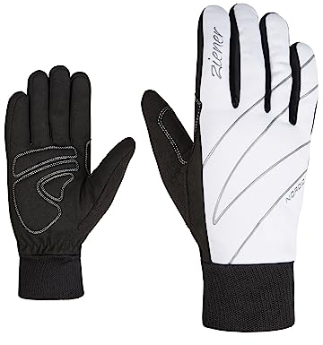 Ziener Damen UNICA Langlauf/Nordic/Crosscountry-Handschuhe | Soft-Shell Winddicht Atmungsaktiv, white, 6,5
