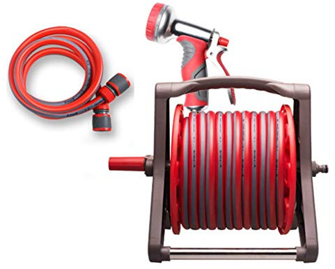 BBGS Empty Hose Reel, ½ Garden Hose - Lightweight Hose Reel Wall Mountable - Empty Cable Reel for Garden Hose Storage (Color : Style 2, Size : 10m)