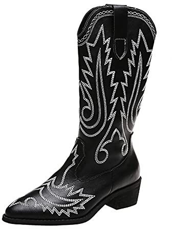 Yowablo Boots Damen Stiefeletten Reitstiefel Chelsea Boots Stiefel Winterstiefel Stiefel Frauen Seite Reißverschluss Warm Med-Tube Bare Booties Plattform Casual Flat Boots (41,Schwarz)