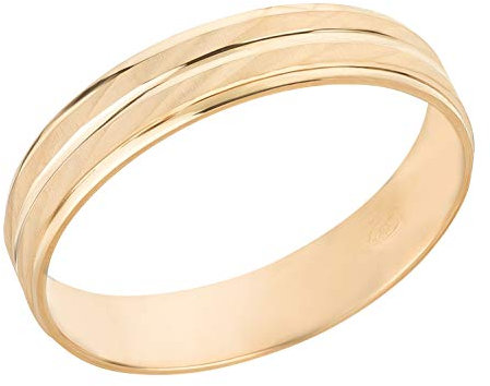 Ardeo Aurum Trauring Unisex Damenring Herrenring aus 375 Gold Gelbgold massiv hochglanz diamantiert Ehering Größe 50