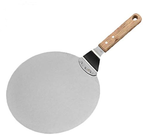 Hotaden 10 Pouces en Acier Inoxydable Ronde Pizza Peel Cuisson Pelle Paddle gâteau Lifter Transfert Plateau pour Pizza Pizza Pie Pain Paddle