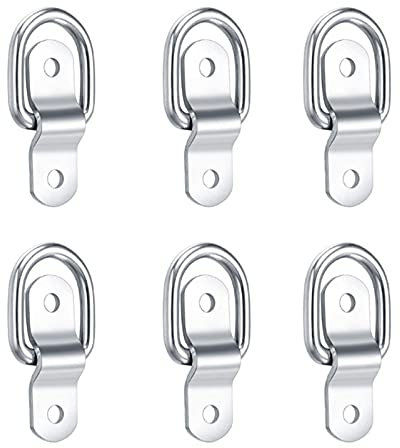 6 Pezzi Anelli di Ancoraggio a D, Anelli di Ancoraggio per Impieghi Gravosi, Anello a D, Ancoraggio del Rimorchio, Anello di Ancoraggio Forgiato, Camion Camper, Montaggio a Pavimento, ecc