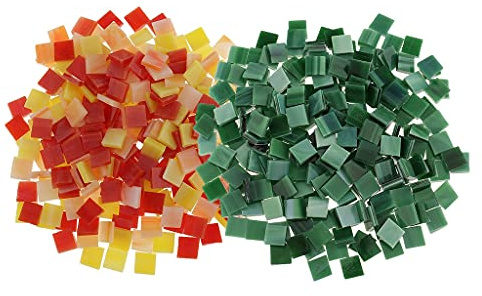 LUOSHUAI Tesselles mosaique 500 pièces Carré Carreaux Carreaux de mosaïque de Verre vitrées pour la mosaïque Mosaique Verre