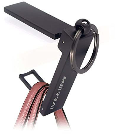 MEIRRAI Taschenhalter, Faltbare Handtaschenhalter aus Metall, Antirutsch Taschenhaken, Handtaschen Halterung für Tisch, Geschenke für Frauen Männer, für Büro, Restaurant, Bar, Mattschwarz