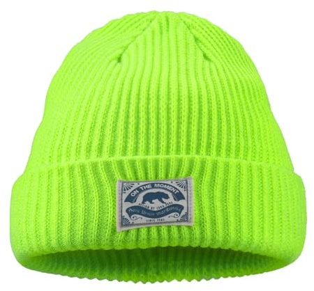 Clape Unisex fiskarmössa hatt stickade mössor för män kvinnor mjuk varm mössa vintermössa ullhatt stickad hatt trawler rullmössa, KH16-ljusgrön, En Storlek