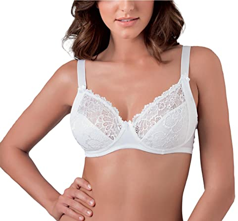 Cotonella 1 Pezzo Reggiseno L'Altra CD056 con Inserti in Pizzo Senza Ferretto- Coppa C, Bianco 7
