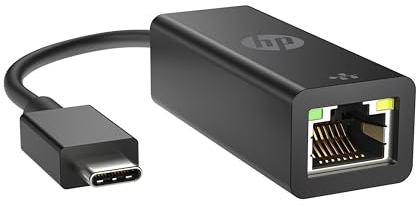 HP Adattatore da USB-C a RJ45 G2, Compatibile con PC HP dotati di porta USB-C, Nero