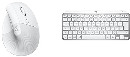 Logitech MX Keys Mini Keyboard for Mac and Lift Vertical Ergonomic Mouse for Mac Combo - Wireless, Bluetooth, Backlit Keys, Quiet, macOS/iPadOS/MacBook/iMac/iPad - QWERTY UK