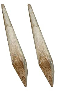 2 runde Pfosten mit Spitze für modulare Zäune (cm, Ø 10 x H.300)