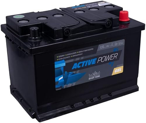 intAct GEL Versorgungsbatterie 12V 60Ah - speziell für Camping, Wohnmobil und Boote - auslaufsichere und wartungsfreie GEL-Batterie - Maße (LxBxH): 278x175x190mm, Pluspol rechts