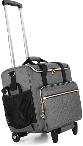 Luxja Lehrertasche Trolley, Laptoptasche Mit Rollen, Arbeitstasche für Damen, Aktentasche für Lehrer und Lehrerin (OHNE ZUBEHÖR), Grau
