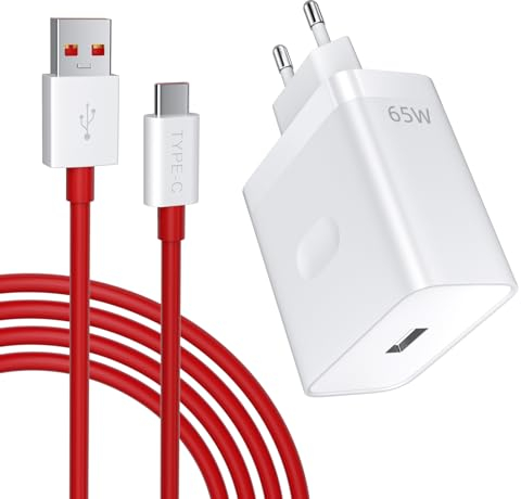 65W USB Ladegerät mit USB C Kabel 1M Super Vooc Charge für OnePlus 10 Pro Nord CE 3 2 Lite,Netzteil mit Typ C Ladekabel USB Ladestecker für Oppo Find X5 X3/2 Neo/Pro/Reno11 F 10 Pro,realme GT NEO 2