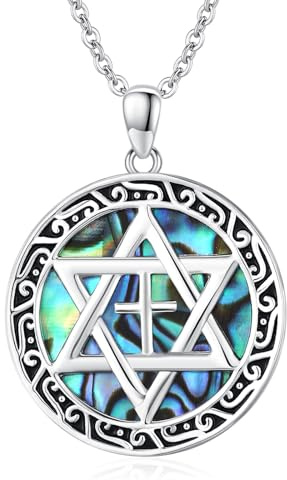 StoryEtain Star of David Necklace 925 Sterling Silver Chai Jewish Star of David Pendant Necklace Jewish Jewelry Gift for Men Women