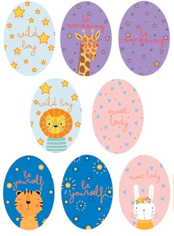 8 toppe serigrafate per bambini da stirare sui vestiti. Applicazioni termoadesive per riparare e decorare pantaloni, giacche, maglioni, zaini, ecc. (Animal)