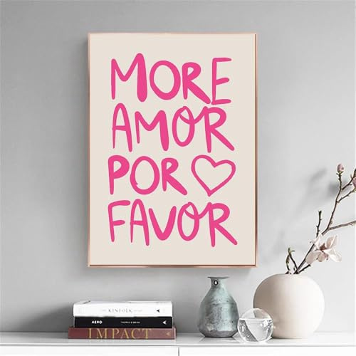 Maximalist More Amor Por Favor Bunte Malerei Druck Wand Kunst Leinwand Poster Liebe Zitat Bild Für Wohnzimmer Wohnkultur A7 60X90Cm Kein Rahmen