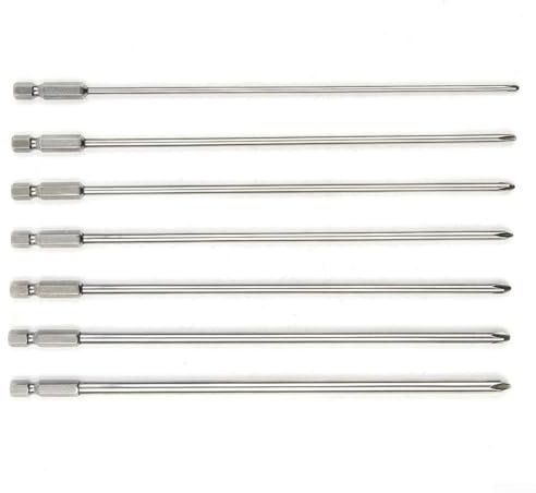 Lot de 7 embouts de tournevis cruciformes PH1 PH2, tige 6 35 mm, longueur 200 mm