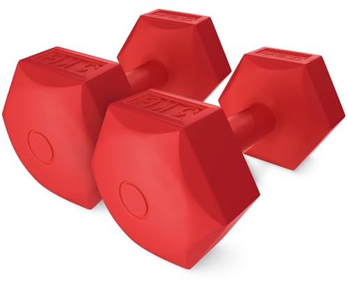4FIZJO Bitumen-Hanteln, Sechseckige Betonhanteln mit PVC-Beschichtung, Kurzhanteln, Gewichte, Dumbbell frauen, Angenehm anzufassen, Aerobic-, Ausdauer- und Rehabilitationstraining
