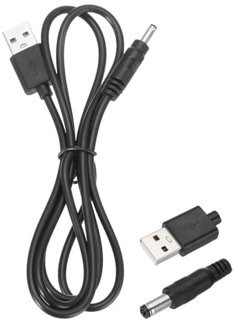 QUARKZMAN 2 Stück USB auf DC Stromkabel 3A 5V DC Stromkabel 3,5 mm x 1,35 mm Stecker Ladekabel Adapter für Ventilator Kamera Telefon Tablet Geräte (1m, Schwarz)