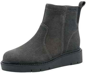 TAMARIS dam comfort boot platt halvlång stövel, ANTRAC. Mocka 38 EU, antrac mocka, 38 EU