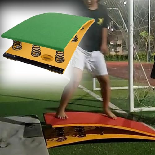 RENLXFI Turnen Sprungbrett Turn Sprungbrett Für Erwachsene - 9 Federn, Holz Sprungbretter, Sprungbrett Trainingsgerät Für Die Heimgymnastikschule, Sprunghilfe Brett, Tragkraft 110 Kg(Green)
