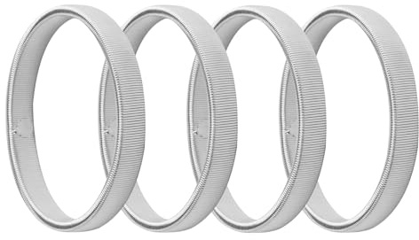 4 PcsShirt Sleeve Garters Women Men, Metal Shirt Sleeve Holders for Women Men, Anti-slip Arm Bands, Adjustable Stretchy Garter Bands Armbands, Arm Shirts Garters, Keeps Cuffs from Sliding(Silver)