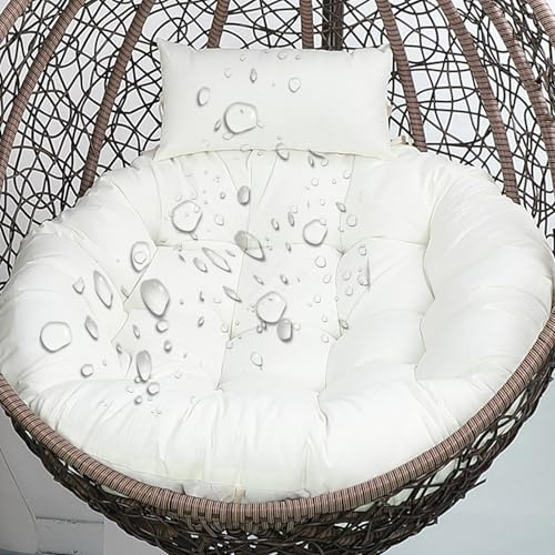 Gemütliches Wasserdichtes Kissen für Hängesessel Gartenmöbel – Rundes Design, Abnehmbarer Bezug – Tauglich für Outdoor/Indoor Nutzung Ideal für Polyrattan-Hängekorb, Schaukelkorb,No02,120×120cm