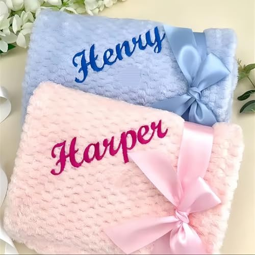 MEIEG Personalisierte Hundedecke, Weiche Flanell-Haustierdecke Mit Gesticktem Namen Und Symbol, Bequeme Maßgeschneiderte Hundedecke/Katzenbettdecke(45 * 65cm)