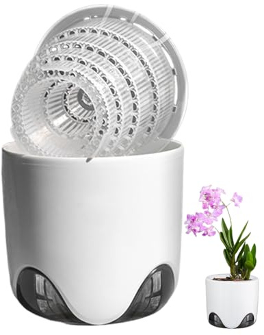 Generico Vasi di orchidee con fori - Dendrobium pentola, fioriera orchidea a doppio strato con fori | Strumento di piantagione del di guida radicale per scaffale, da davanzali, balcone, scrivani