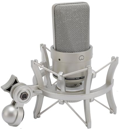 VBESTLIFE Studio-Kondensatormikrofon, Professionelles Mikrofon mit 26-mm-Membran und Stoßfester XLR-Kabel-Windschutzscheibe, für Podcasts, Gesang, Live-Streaming und Gaming (GOLD)