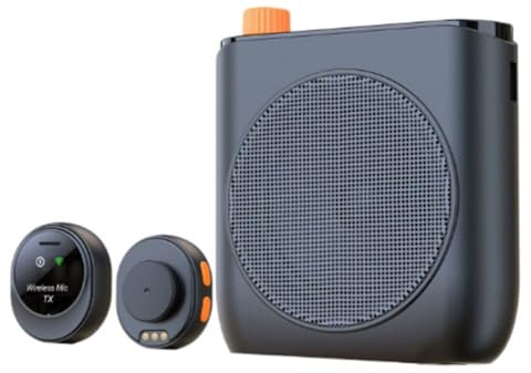 Fangxuee Amplificador de Voz Inalámbrico J98 con Micrófono de Solapa, Altavoz Bluetooth con Clip y Estuche de Carga para Enseñanza y Transmisión en Directo.