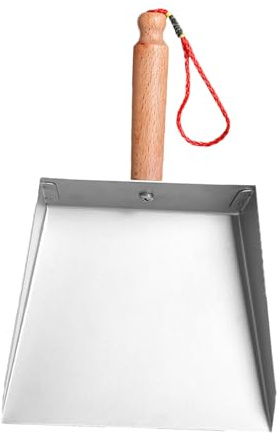 Beavorty Small Stainless Steel Dustpan Mini Handheld Metal Dust Pan Short Handle for Household Tabletop Cleaning, Compact Kitchen and Workshop Use