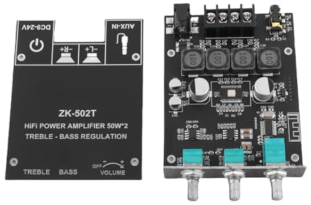 Taidda Scheda Amplificatore a Doppio Canale Ad Alta Potenza con Protezione del Circuito per Progetto Audio Fai-da-te ZK‑502T