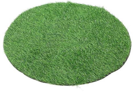 ifundom Erba Artificiale per Giardino Rotonda 100 Cm Diametro, Tappeto Sintetico Verde Realistico per Patio e Decorazione Esterni, Prato Finto Resistente per Balconi e Aree Gioco e